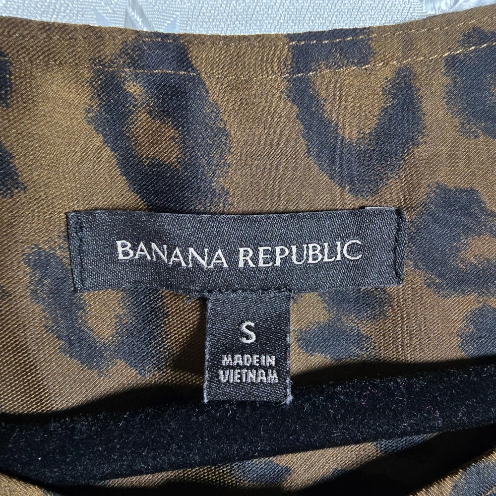 Banana Republic Dress Woman Small Midi Leopard Print Sleeveless Button Front - Picture 3 of 9